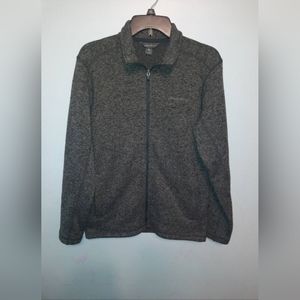 Eddie Bauer Full Zip Sweater Charcoal Heather S Small